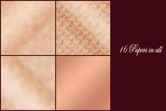 Rose Gold Foil Digital Papers in Patterns - product preview 3