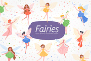 Fairies set and seamless