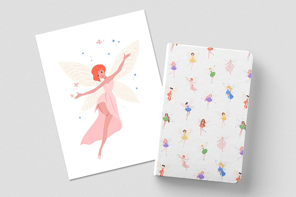 Fairies set and seamless in Illustrations - product preview 5