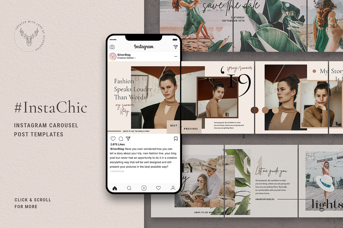 #InstaChic - Carousel Post Templates in Instagram Templates - product preview 8