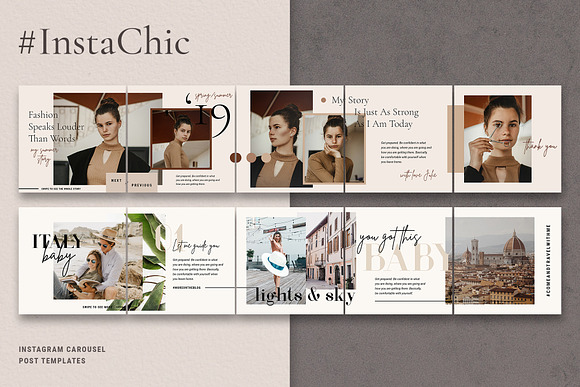 #InstaChic - Carousel Post Templates in Instagram Templates - product preview 1