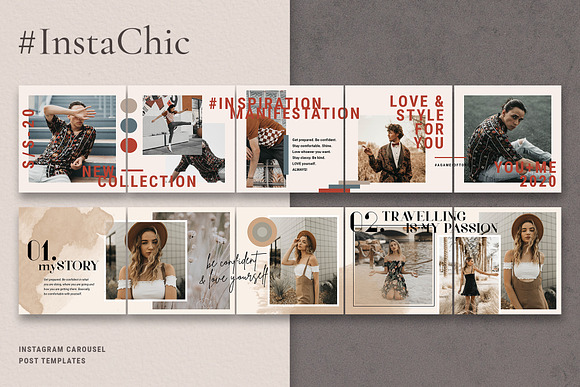 #InstaChic - Carousel Post Templates in Instagram Templates - product preview 2