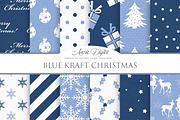 Navy Blue Christmas Digital Paper