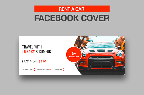Rent a Car - Facebook Covers in Facebook Templates - product preview 2
