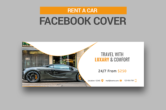 Rent a Car - Facebook Covers in Facebook Templates - product preview 3