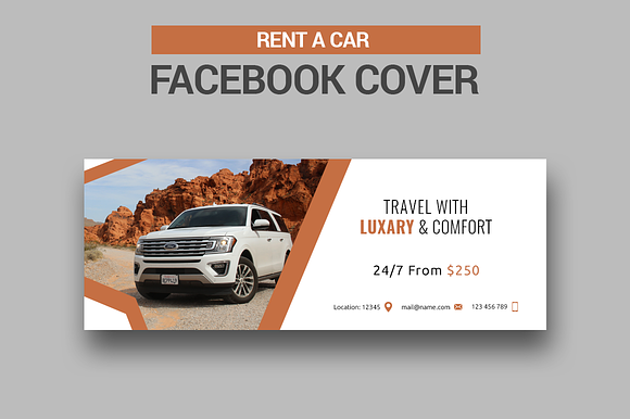 Rent a Car - Facebook Covers in Facebook Templates - product preview 4