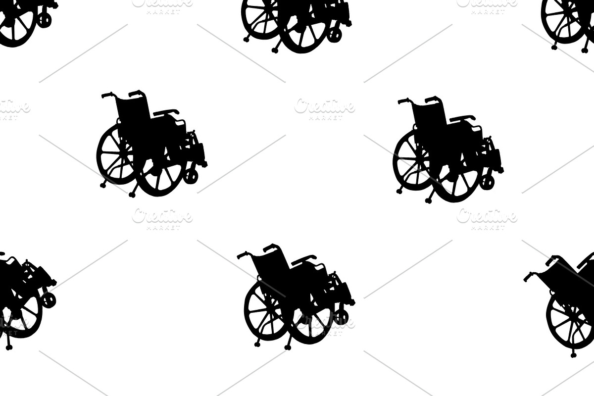 Wheelchair Silhouette Graphic Motif in Patterns - product preview 8