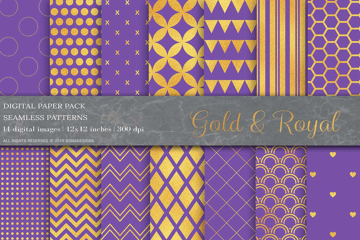 Gold Geometric Digital Papers in Patterns - product preview 8