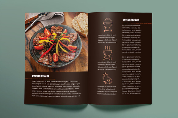 Steak House Brochure Bifold in Brochure Templates - product preview 2