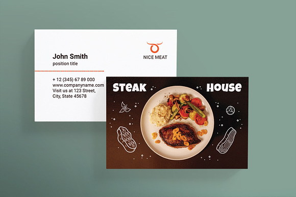 Steak House Business Card in Business Card Templates - product preview 1