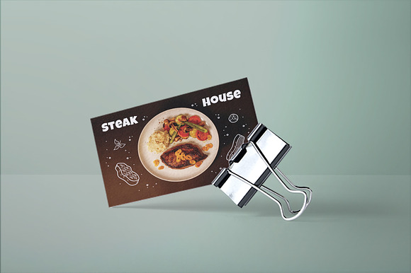 Steak House Business Card in Business Card Templates - product preview 2