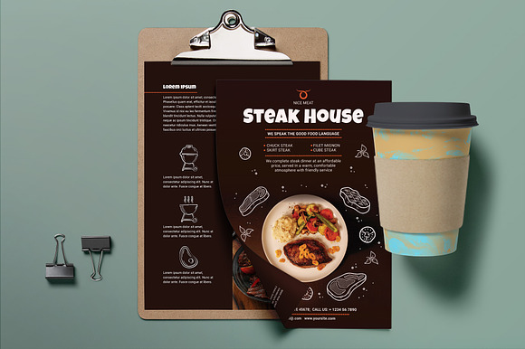 Steak House Flyer in Flyer Templates - product preview 2