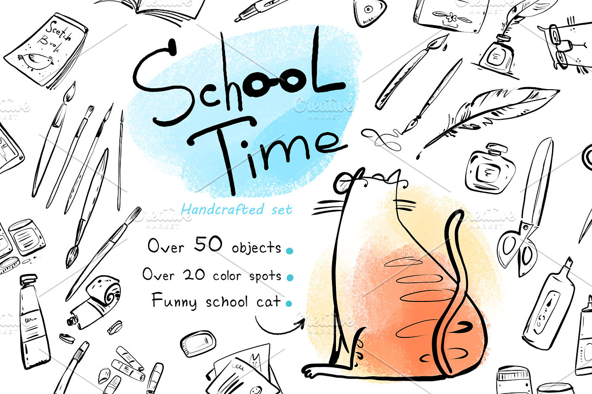 School Time: 50+ handcrafted objects in Illustrations - product preview 8