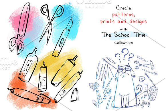 School Time: 50+ handcrafted objects in Illustrations - product preview 4