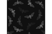 Cicada Insects Seamless Pattern with