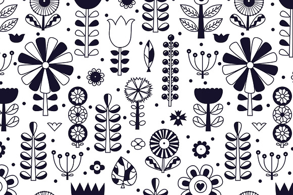 Flowers in Scandinavian style. in Patterns - product preview 6