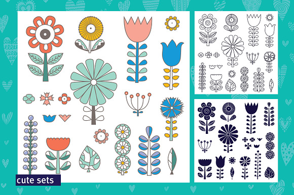 Flowers in Scandinavian style. in Patterns - product preview 21
