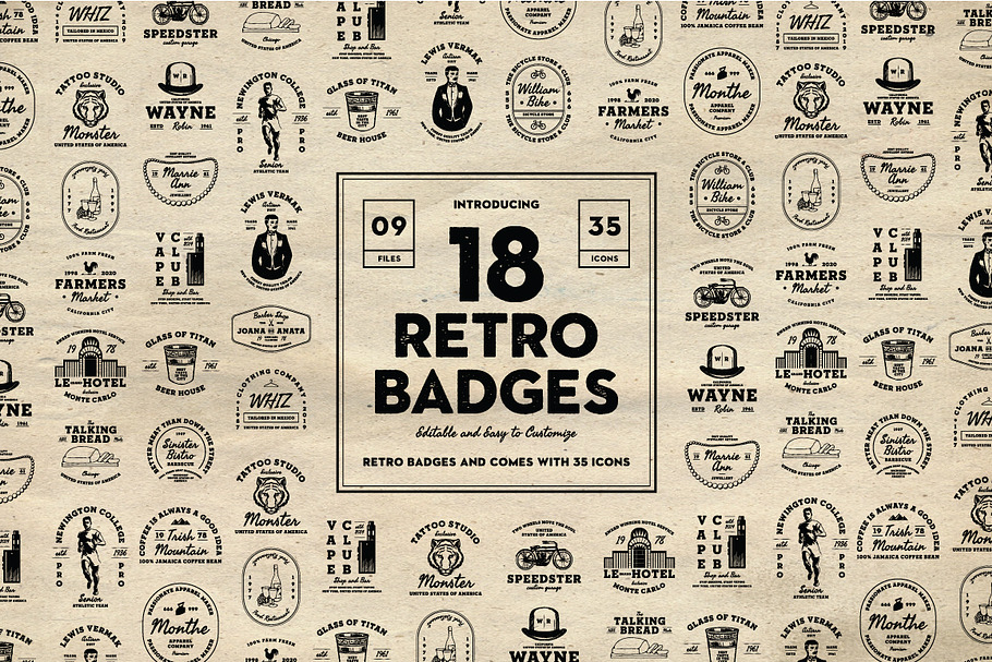 Retro Logo Badges in Logo Templates - product preview 8