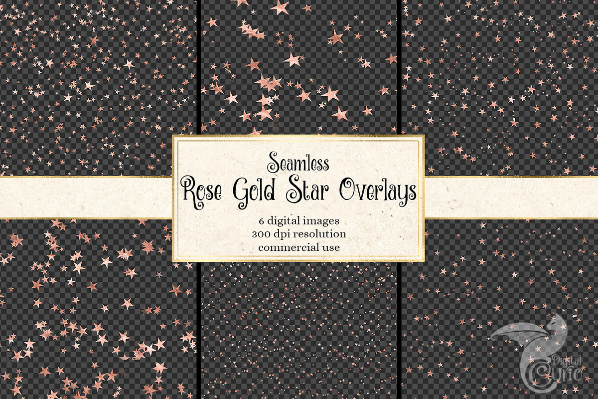 Rose Gold Star Overlays in Illustrations - product preview 8
