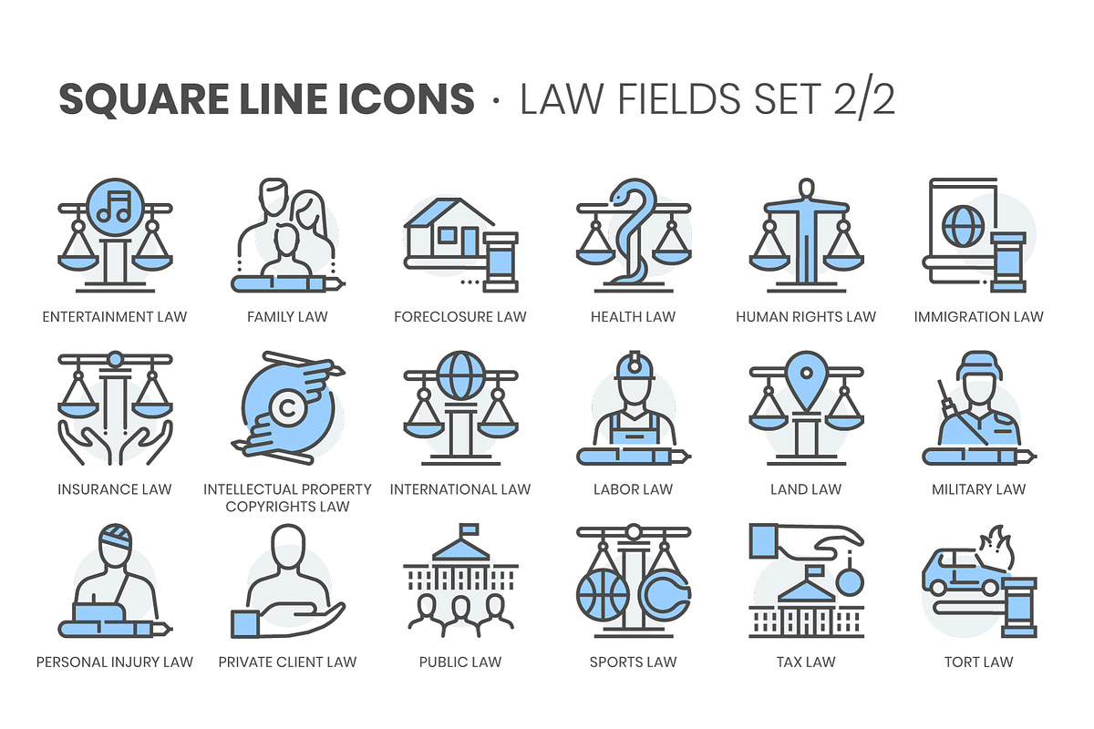Law Fields 2, Square Line in Icons - product preview 8