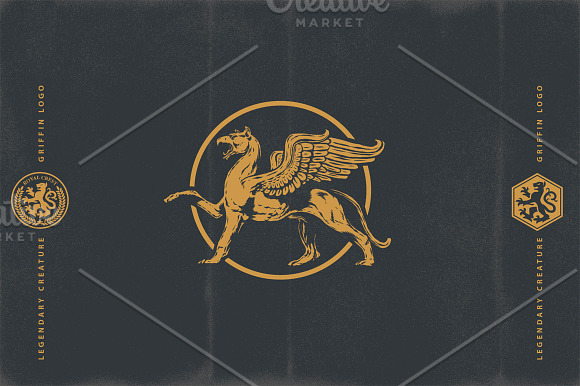 GRIFFIN - Heraldic crest logos in Illustrations - product preview 3