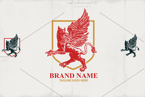 GRIFFIN - Heraldic crest logos in Illustrations - product preview 7