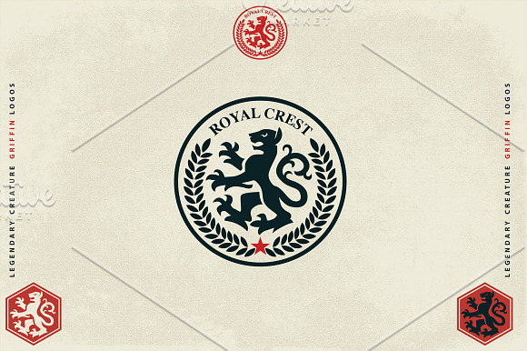 GRIFFIN - Heraldic crest logos in Illustrations - product preview 9