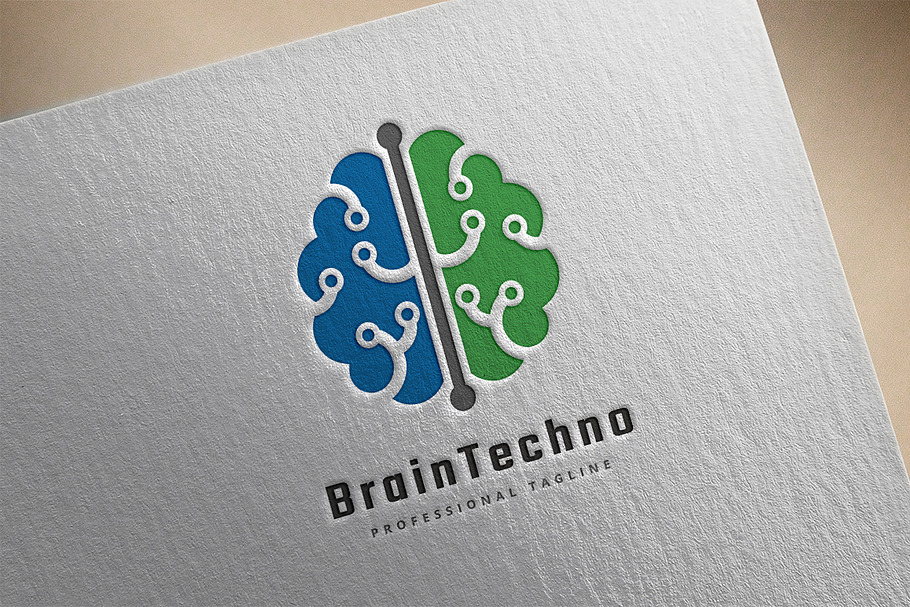 Brain Techno Logo in Logo Templates - product preview 8