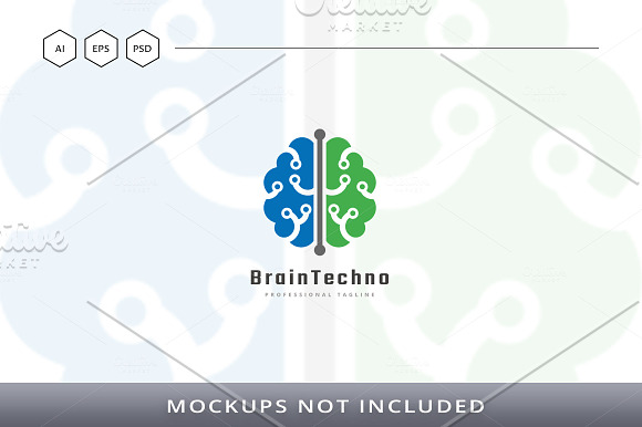 Brain Techno Logo in Logo Templates - product preview 4