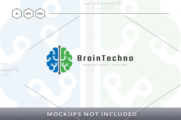 Brain Techno Logo in Logo Templates - product preview 5