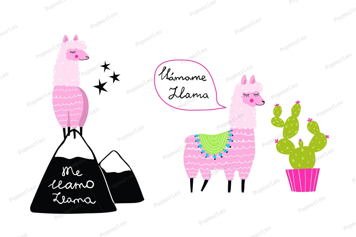 Fun Llama and Cacti Me LLamo Llama in Illustrations - product preview 8