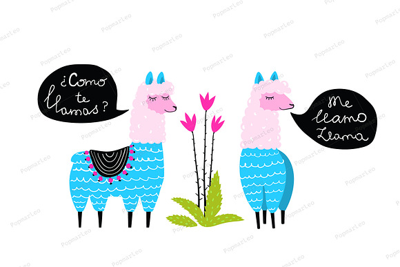Fun Llama and Cacti Me LLamo Llama in Illustrations - product preview 3