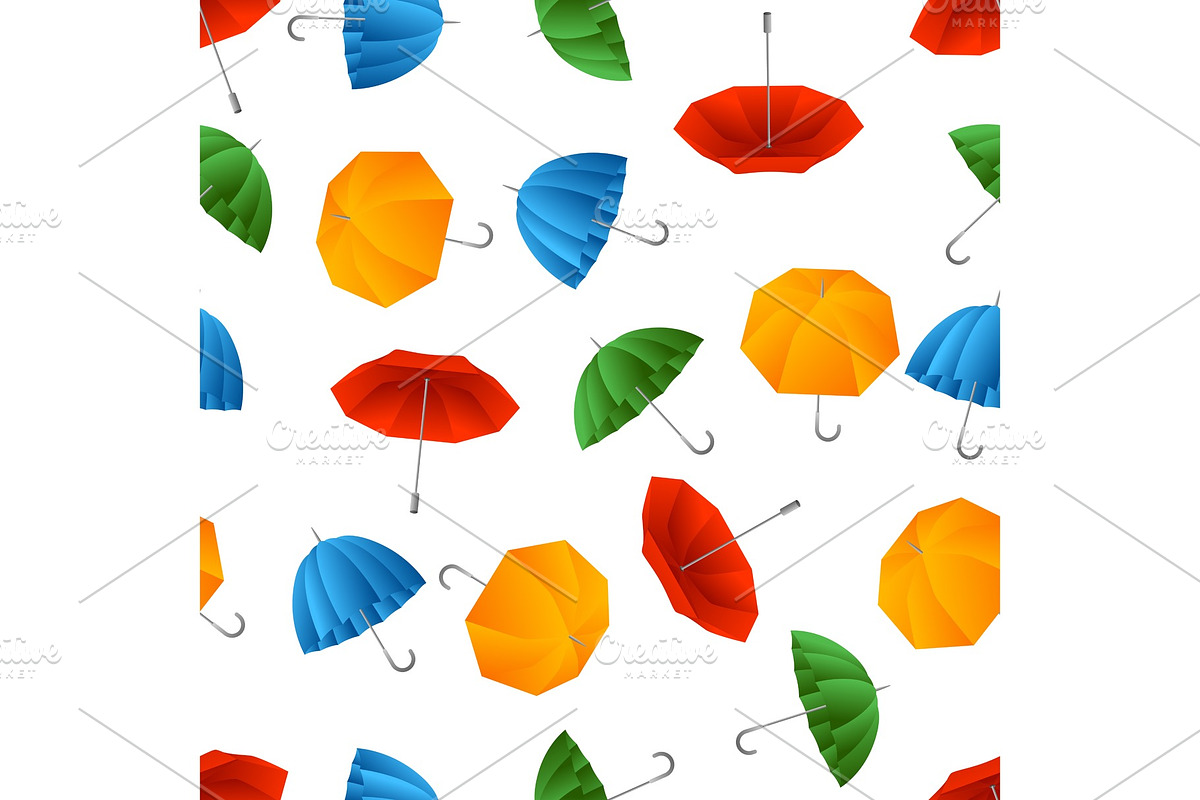 Seamless pattern with color umbrella in Patterns - product preview 8