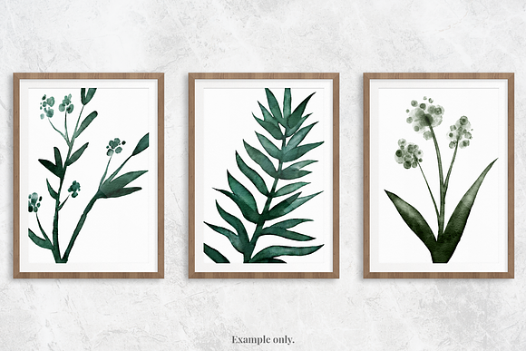 Watercolor Green Leaves | 30 Pc. Set in Illustrations - product preview 6