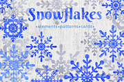 Snowflakes watercolor collection