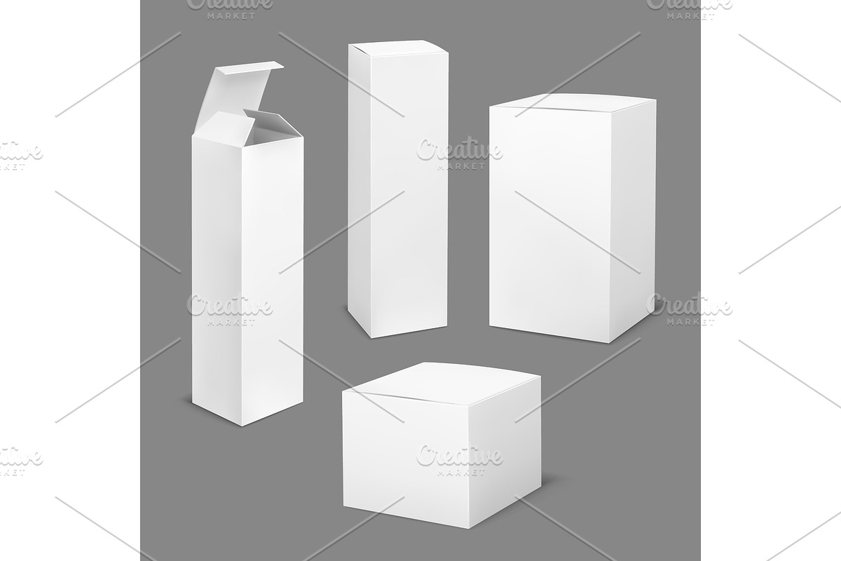 Empty white box. Cardboard cosmetic in Objects - product preview 8