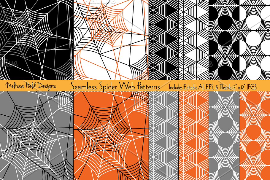 Seamless Spider Web Patterns