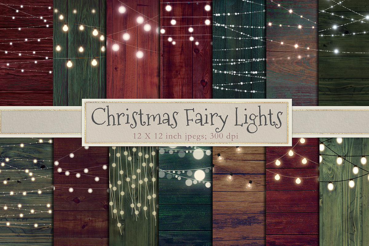 Christmas fairy light backgrounds in Patterns - product preview 8