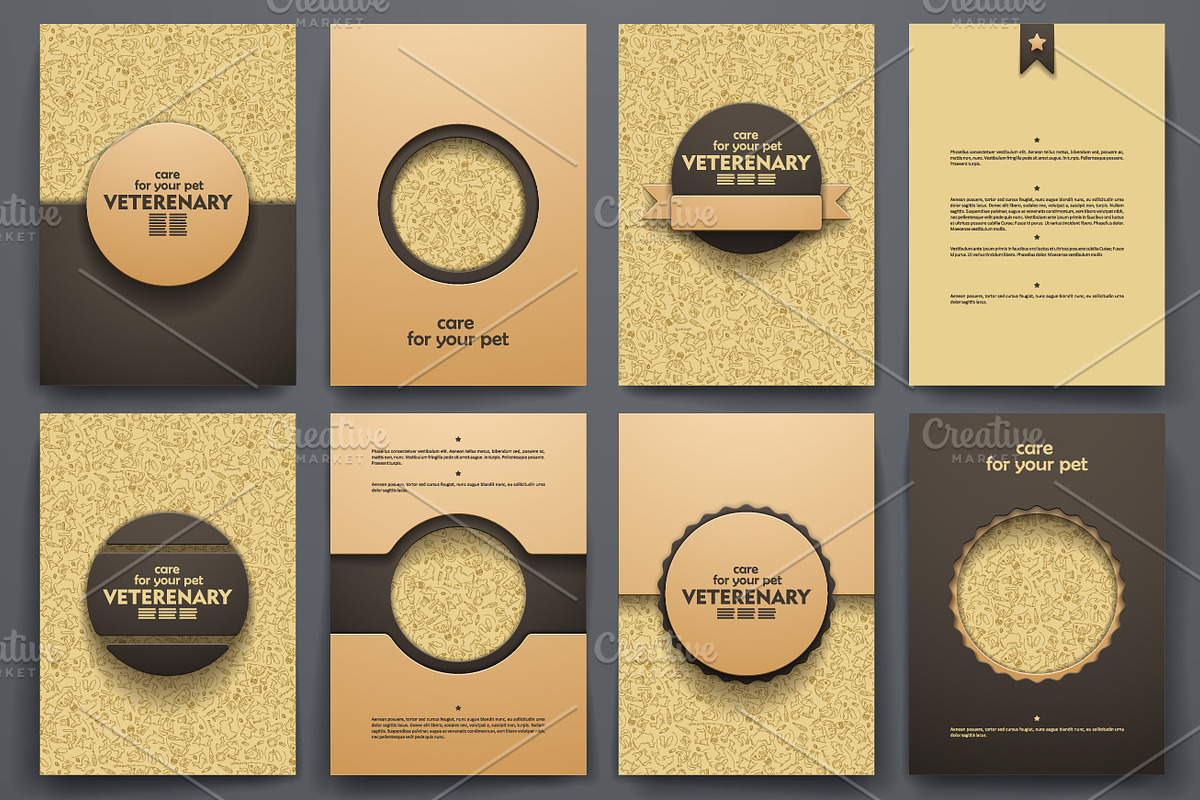 Set of Veterinary brochures in Brochure Templates - product preview 8