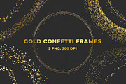 Circle Gold Glitter Confetti Frames