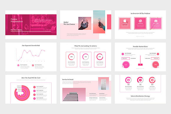 Famoa : Pink Pitch Deck Powerpoint in PowerPoint Templates - product preview 1
