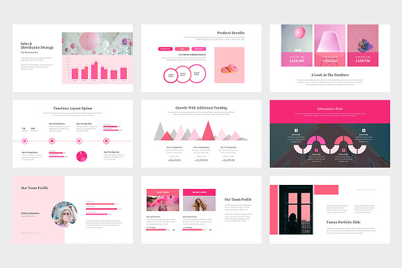 Famoa : Pink Pitch Deck Powerpoint in PowerPoint Templates - product preview 2