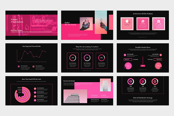 Famoa : Pink Pitch Deck Powerpoint in PowerPoint Templates - product preview 7