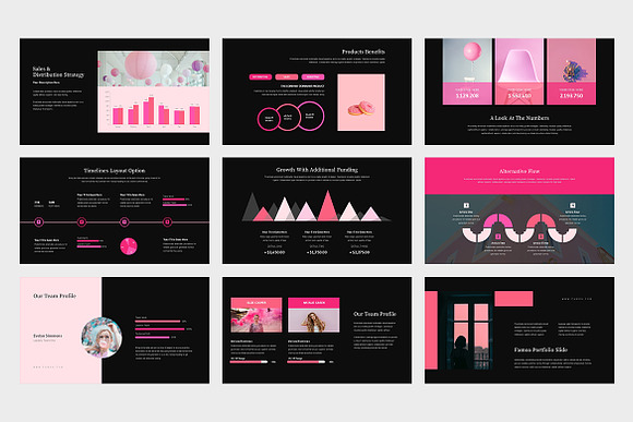 Famoa : Pink Pitch Deck Powerpoint in PowerPoint Templates - product preview 8