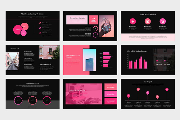 Famoa : Pink Pitch Deck Powerpoint in PowerPoint Templates - product preview 10