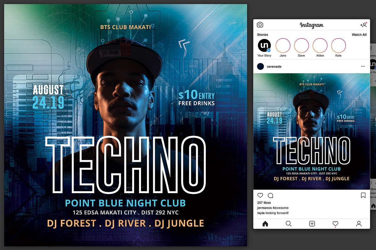 Techno Flyer in Flyer Templates - product preview 8