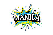 Manila Philippines Comic Text in Pop