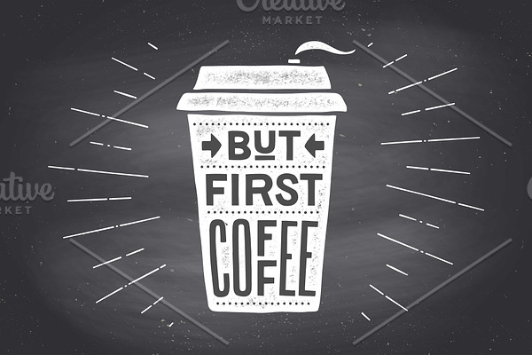 Cup of coffee. Poster coffee cup