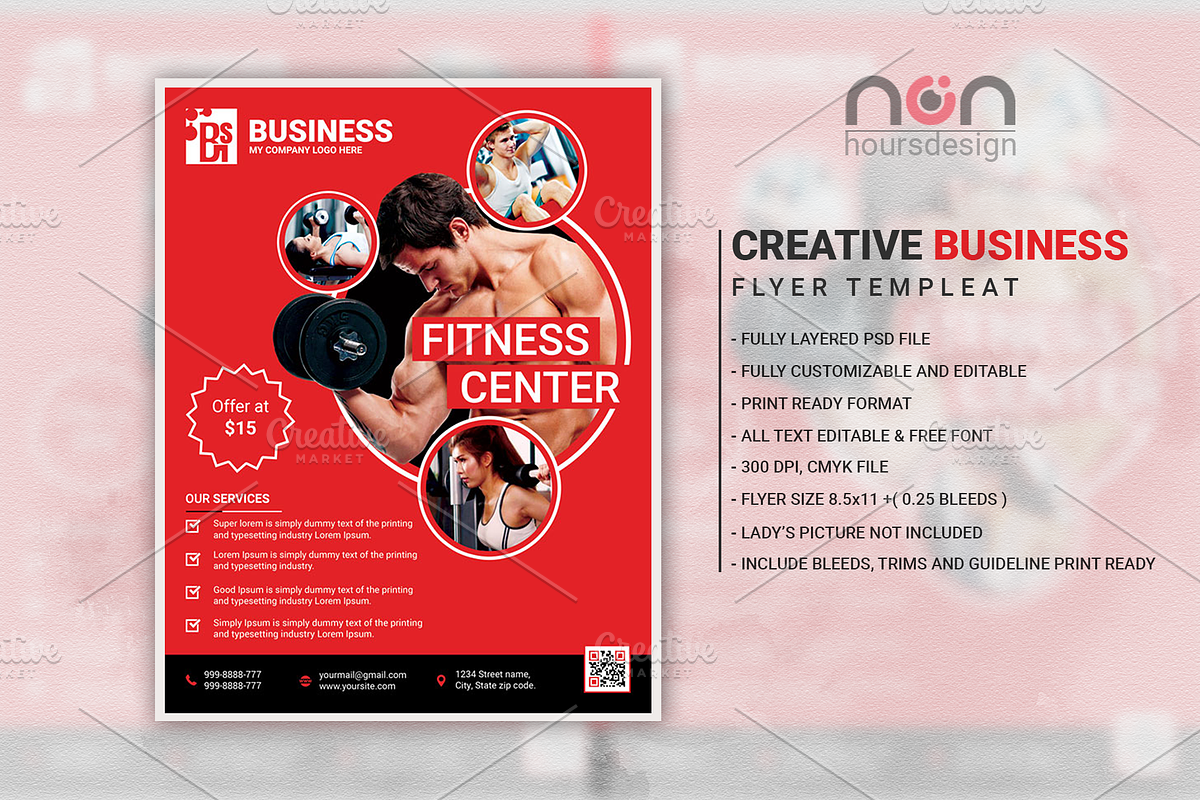 Creative Fitness Business Flyer in Flyer Templates - product preview 8
