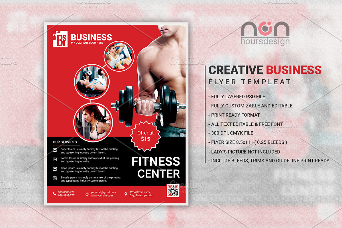 Creative Fitness Business Flyer in Flyer Templates - product preview 8